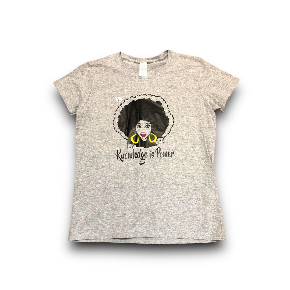 Women's "Knowledge is Power" Graphic T-Shirt - Large